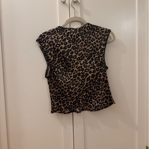 Reformation Cherry Silk Top Brown - Size 8 - Picture 5 of 5